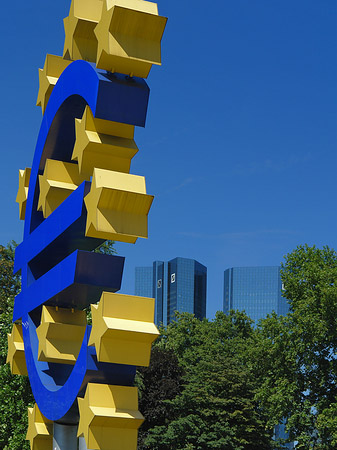Foto Eurozeichen mit Bäumen