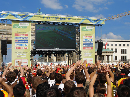 Leinwand und Fans Fotos