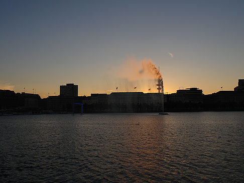 Sonnenuntergang über der Binnenalster Fotos