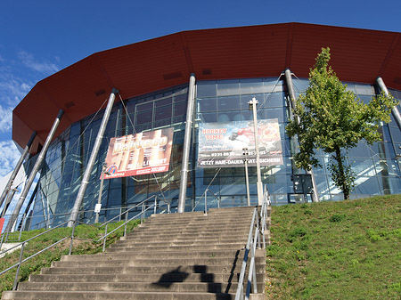 Foto Kölnarena auf der Treppe