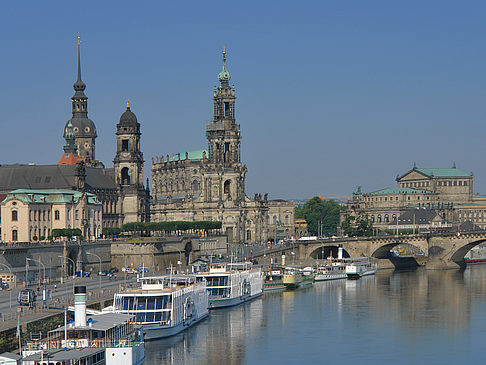 Foto Augustusbrücke mit Schlossplatz - Dresden